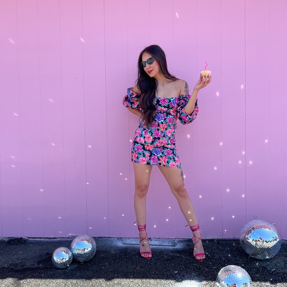 Zara 80s Floral Dress